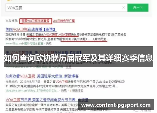 如何查询欧协联历届冠军及其详细赛季信息