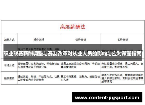 职业联赛薪酬调整与赛制改革对从业人员的影响与应对策略指南